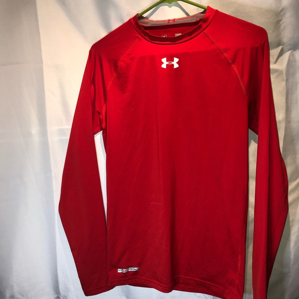 Red under armor long sleeve compression shirt
